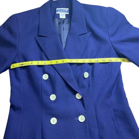 VTG Pendleton Classic Women's Blazer SZ 6 Blue Short Sleeve Double Breasted USA - Picture 11 of 14